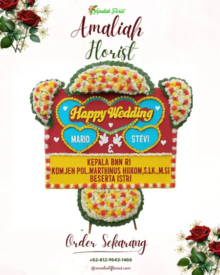 Papan Bunga Pernikahan Bastiong Karance